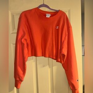 Cropped Coral Champion Sweatshirt